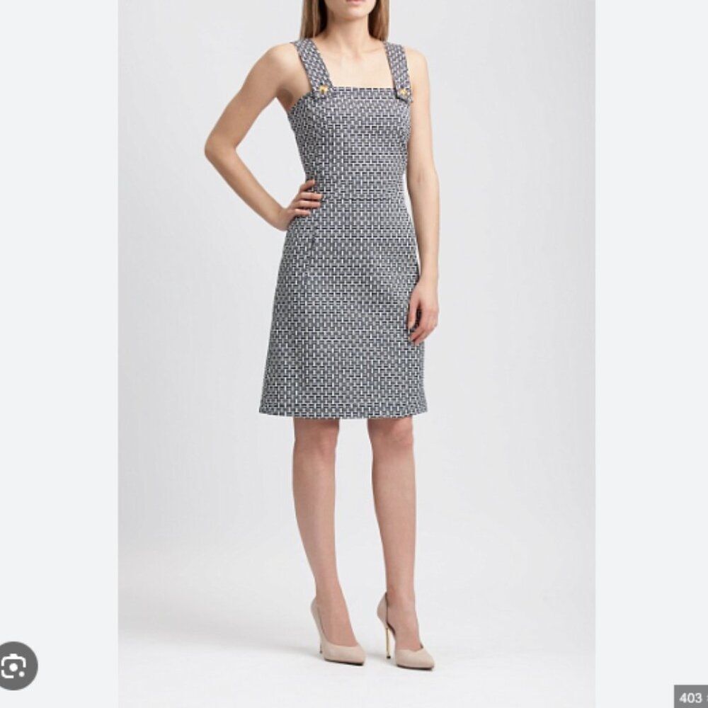 NWT Tory Burch Cameron Dress Navy/Ivory